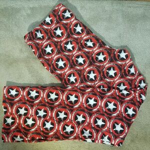 Marvel Comics Captain America Red Black Shield Star Pajama Pants Men's 2XL Sleep